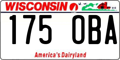 WI license plate 175OBA
