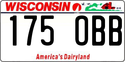 WI license plate 175OBB