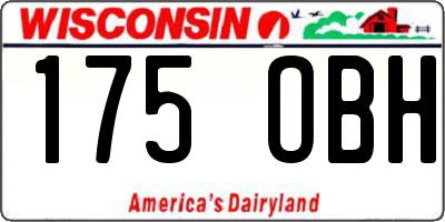 WI license plate 175OBH