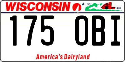 WI license plate 175OBI