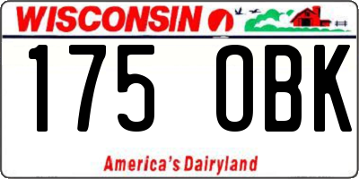 WI license plate 175OBK