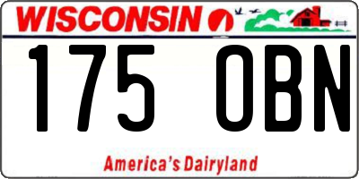 WI license plate 175OBN