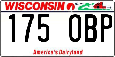 WI license plate 175OBP