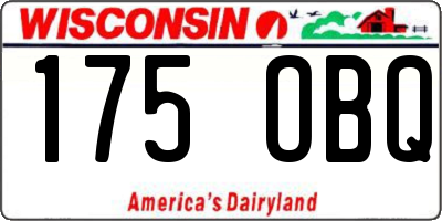 WI license plate 175OBQ