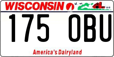 WI license plate 175OBU