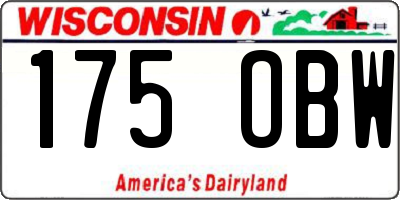 WI license plate 175OBW