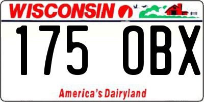 WI license plate 175OBX