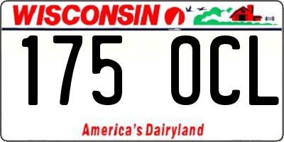 WI license plate 175OCL