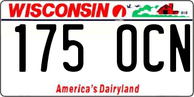 WI license plate 175OCN