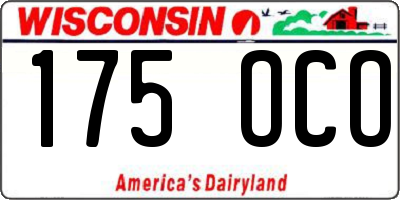 WI license plate 175OCO