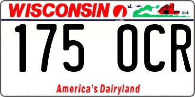WI license plate 175OCR