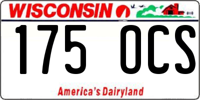 WI license plate 175OCS