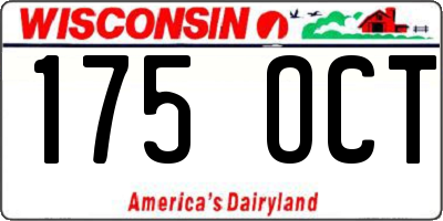 WI license plate 175OCT