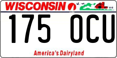 WI license plate 175OCU