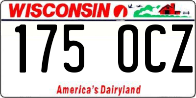 WI license plate 175OCZ