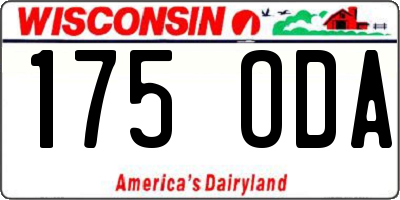 WI license plate 175ODA