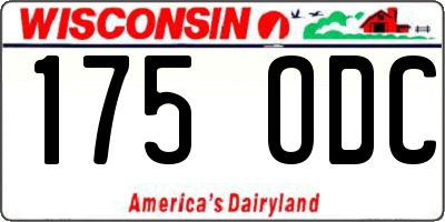 WI license plate 175ODC