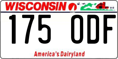 WI license plate 175ODF