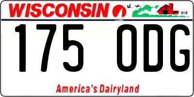 WI license plate 175ODG