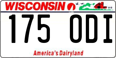 WI license plate 175ODI