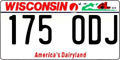 WI license plate 175ODJ