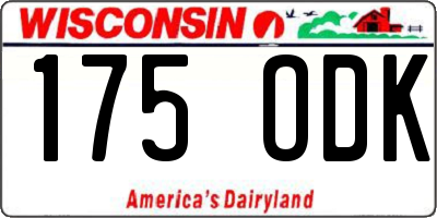 WI license plate 175ODK