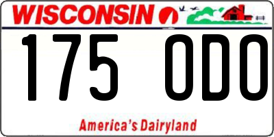 WI license plate 175ODO
