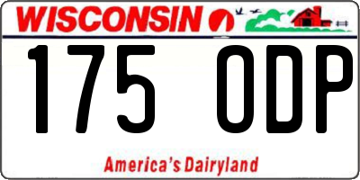 WI license plate 175ODP