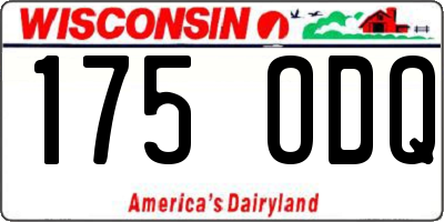 WI license plate 175ODQ