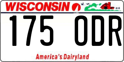 WI license plate 175ODR