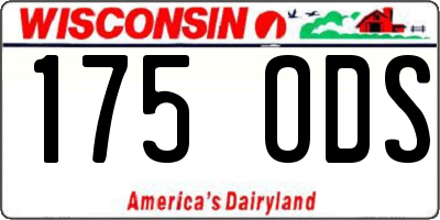 WI license plate 175ODS