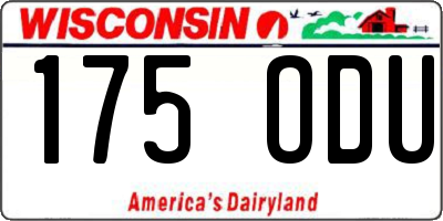 WI license plate 175ODU
