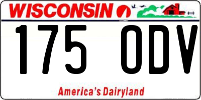WI license plate 175ODV