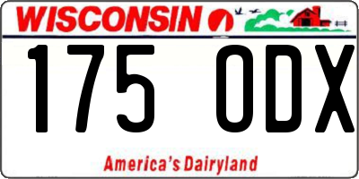 WI license plate 175ODX