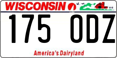 WI license plate 175ODZ