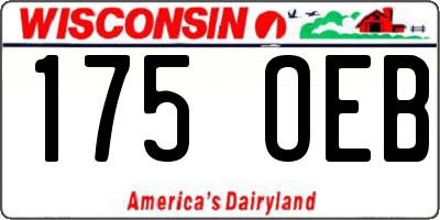 WI license plate 175OEB