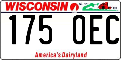 WI license plate 175OEC
