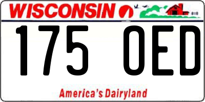 WI license plate 175OED