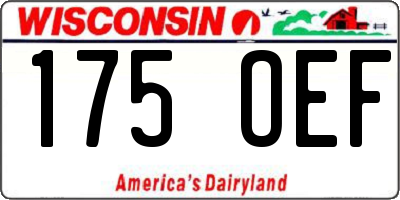 WI license plate 175OEF