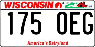 WI license plate 175OEG