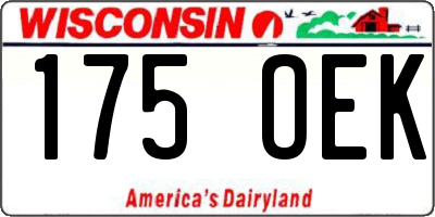 WI license plate 175OEK