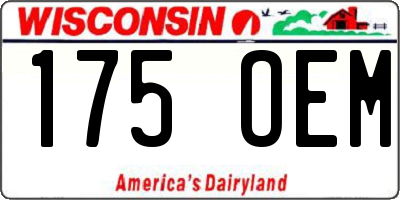WI license plate 175OEM