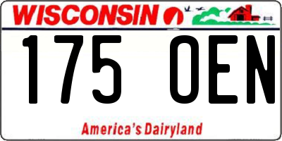 WI license plate 175OEN