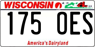 WI license plate 175OES