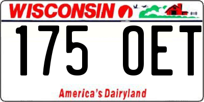 WI license plate 175OET