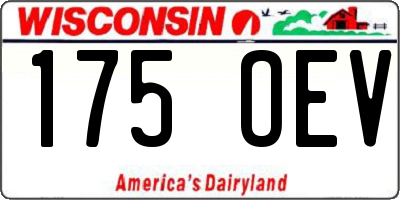 WI license plate 175OEV