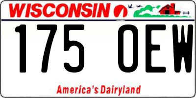 WI license plate 175OEW