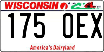 WI license plate 175OEX