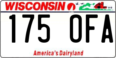 WI license plate 175OFA