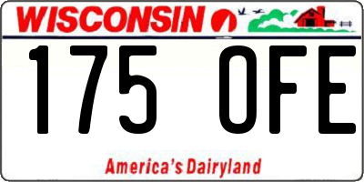 WI license plate 175OFE